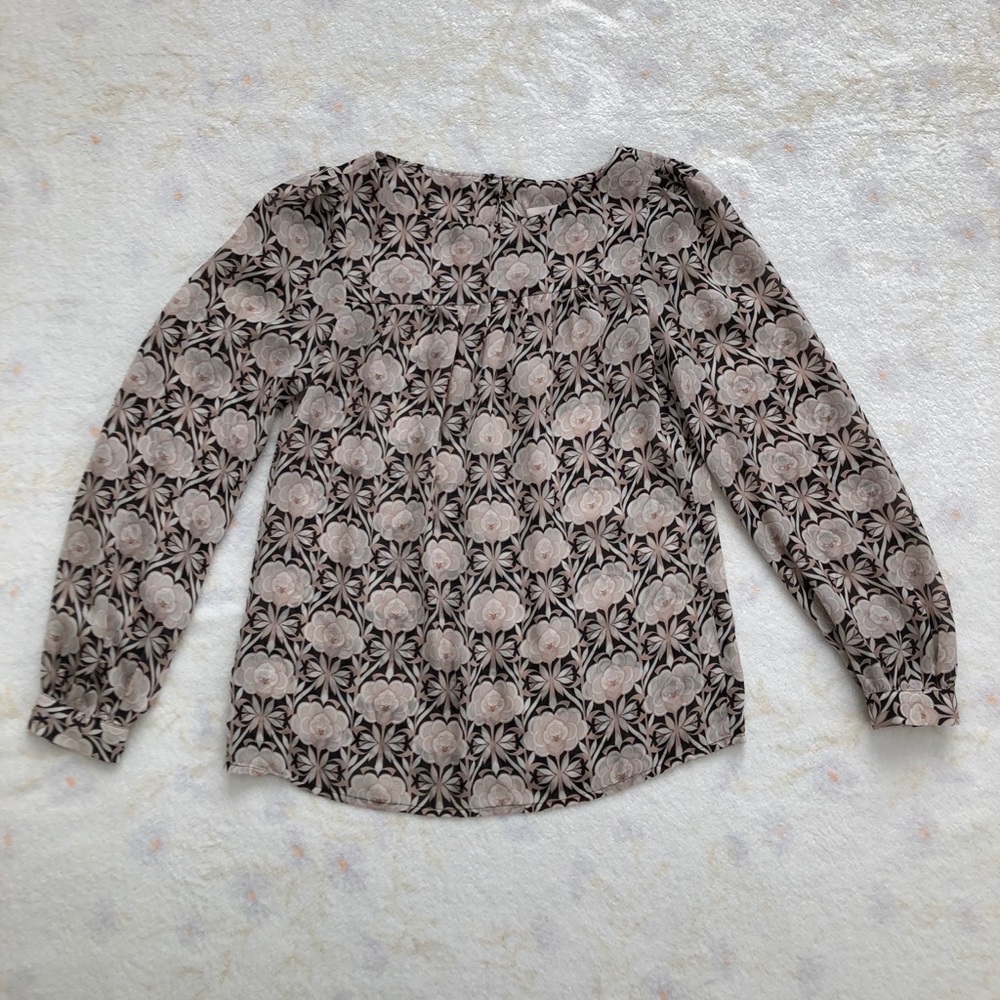 Pink black floral top